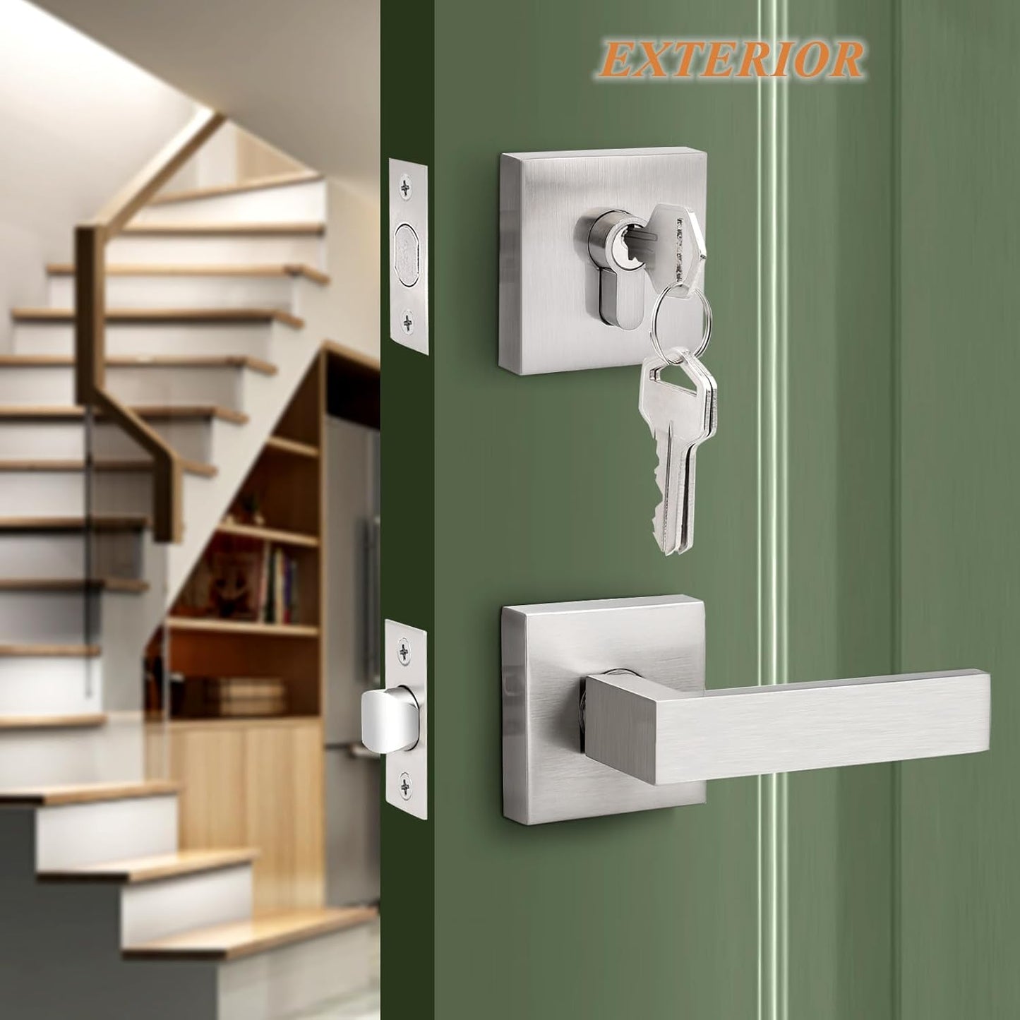 Passage Door Lever with Single Cylinder Deadbolts Combo Pack