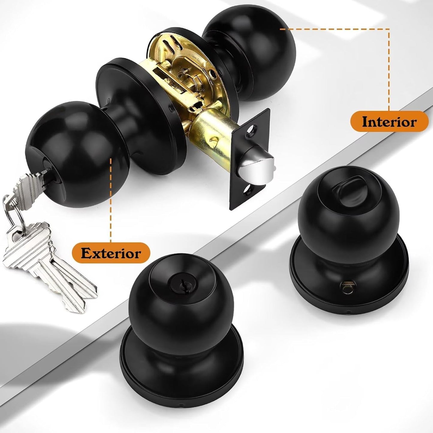 Probrico Keyed Alike Entry Door Knobs