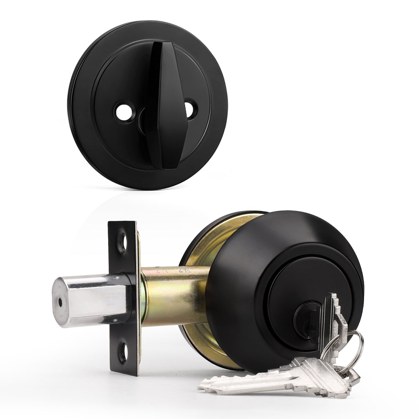 Single Cylinder Deadbolt Lock with Same Key, Oil Rubbed Bronze/Satin Nickel/Black Keyed Door Lock DLD101