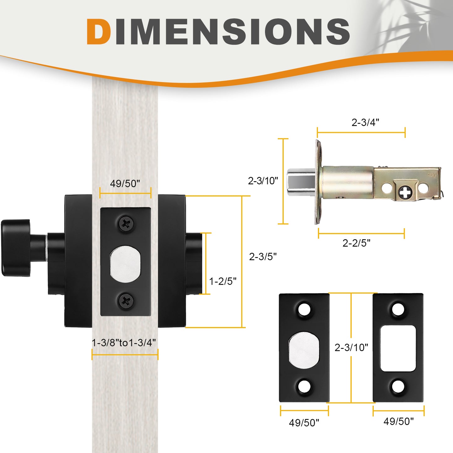 Square Design Door Deadbolt with Single Cylinder Lock Black Finish DLD105BK