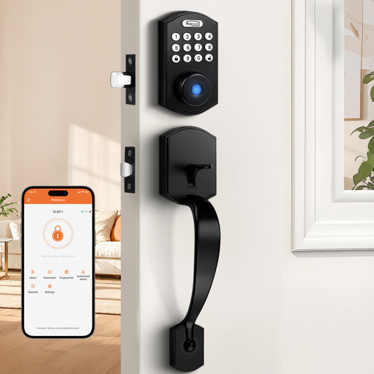 Probrico Smart Keyless Entry Door Lock Deadbolt, Front Door Lock Set with Fingerprint Deadbolt, Electronic Digital Keypad Deadbolt Lock