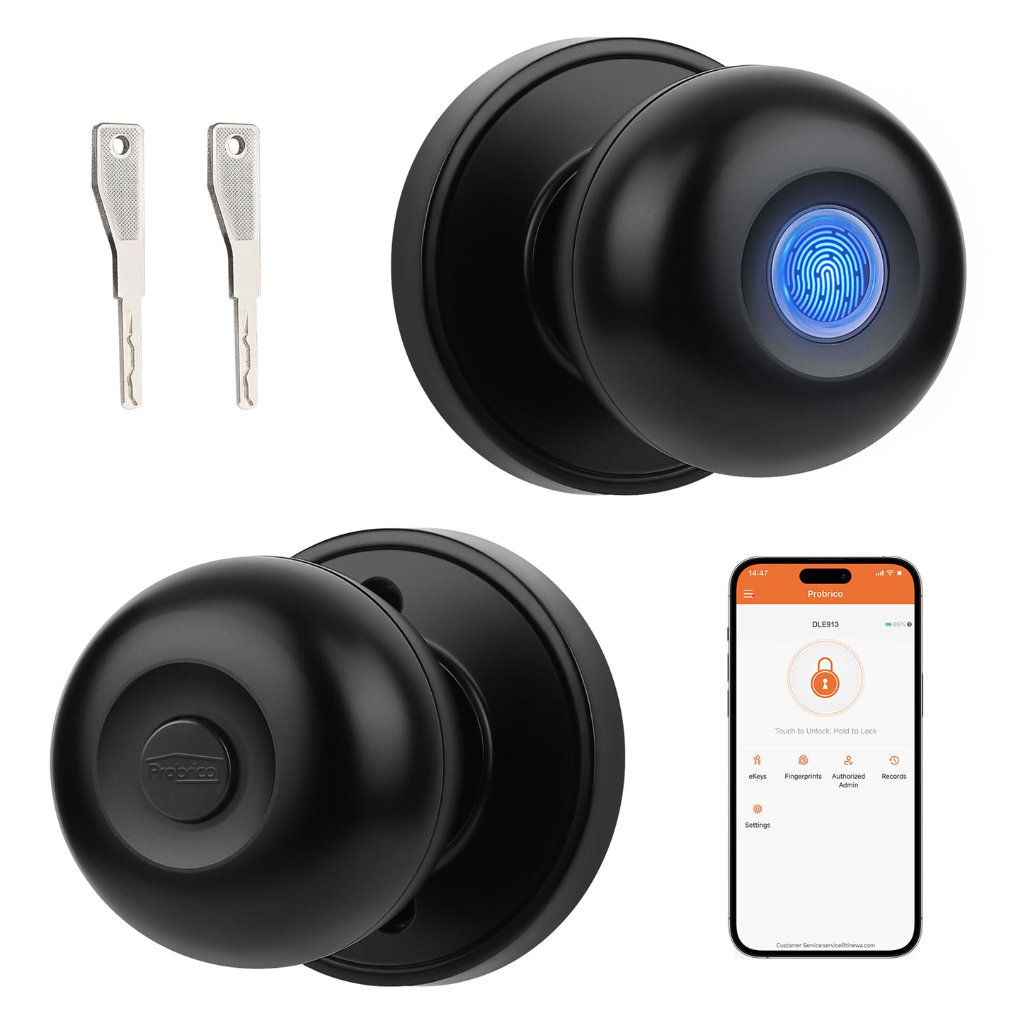 Probrico Round Electronic Door Lock for Bedroom, Garage, Office, Closet, Apartment Doors