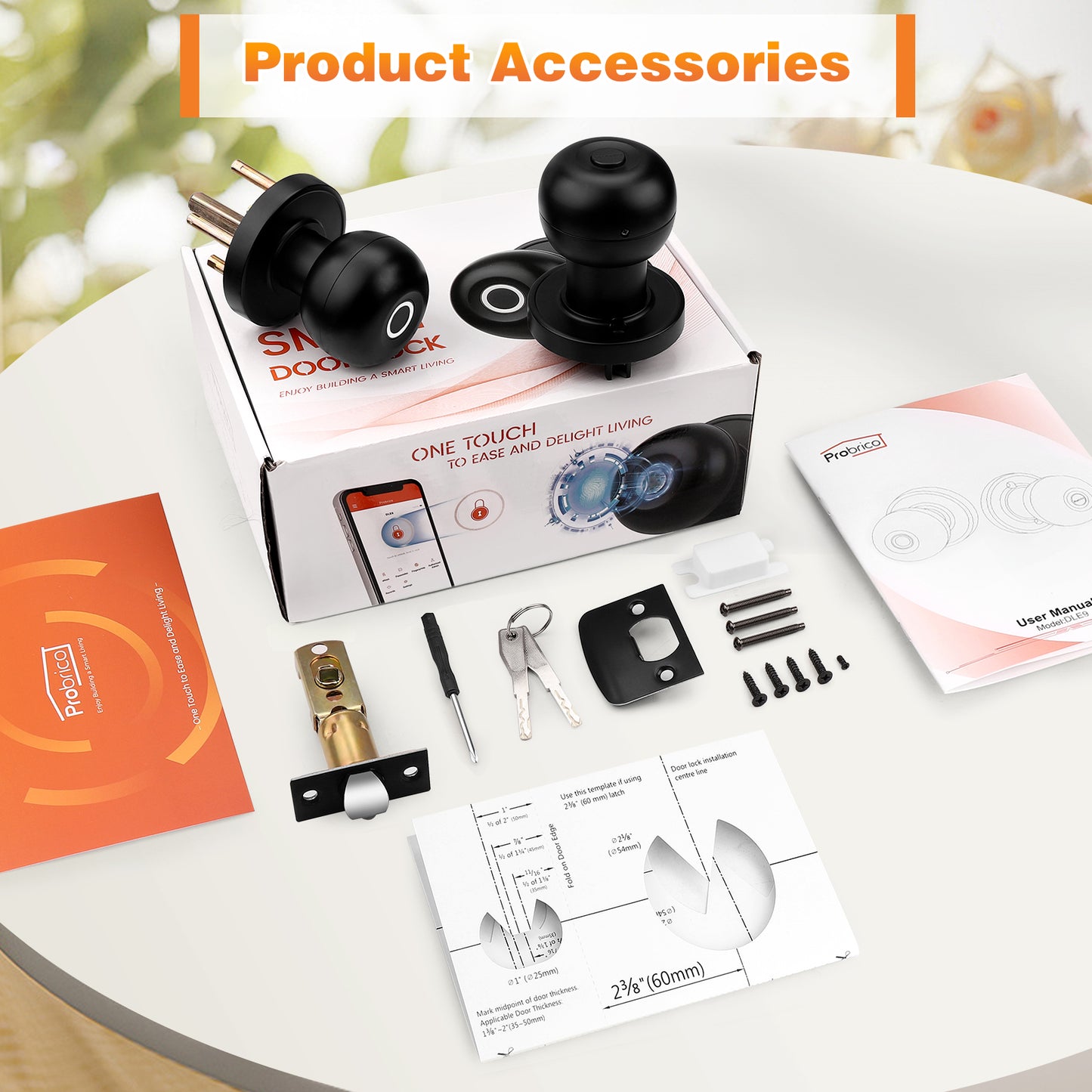 Probrico Round Electronic Door Lock for Bedroom, Garage, Office, Closet, Apartment Doors