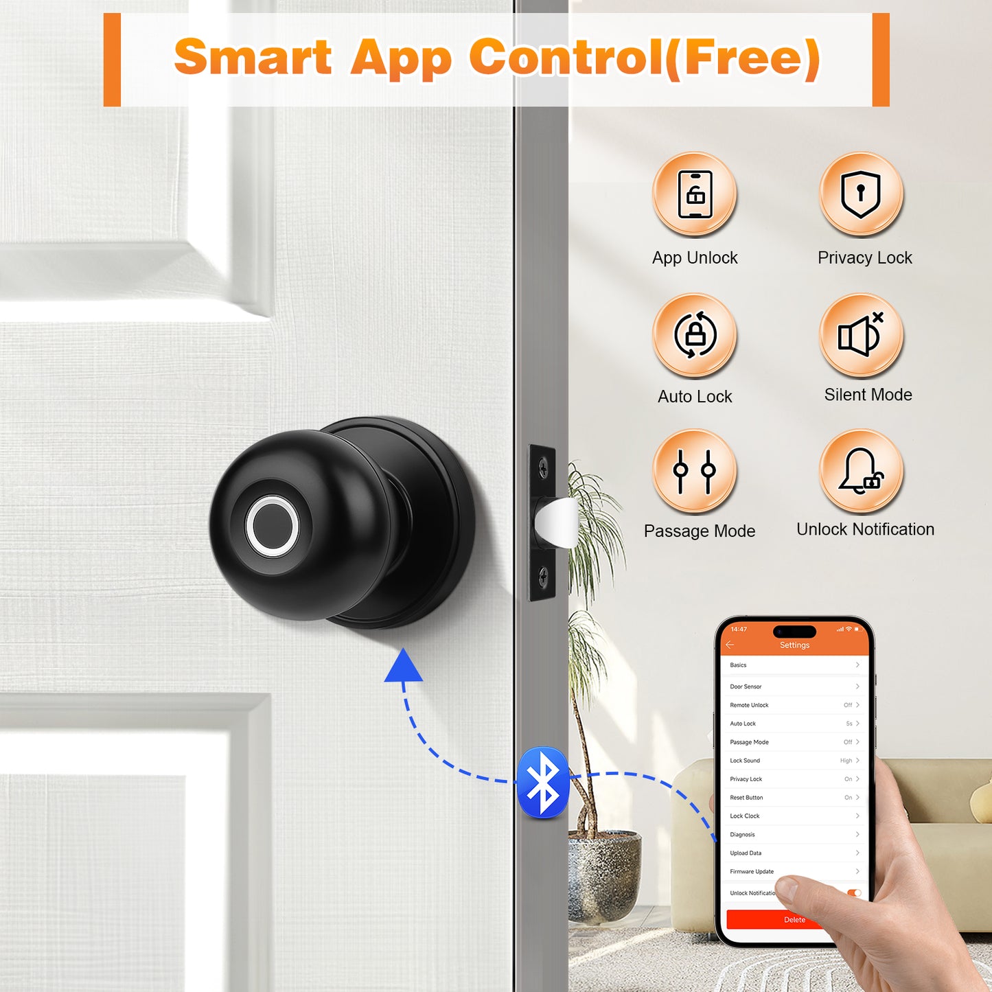 Probrico Round Electronic Door Lock for Bedroom, Garage, Office, Closet, Apartment Doors