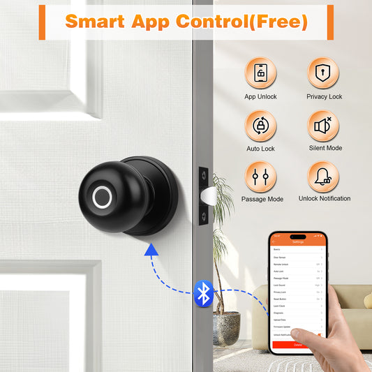 Probrico Round Electronic Door Lock for Bedroom, Garage, Office, Closet, Apartment Doors