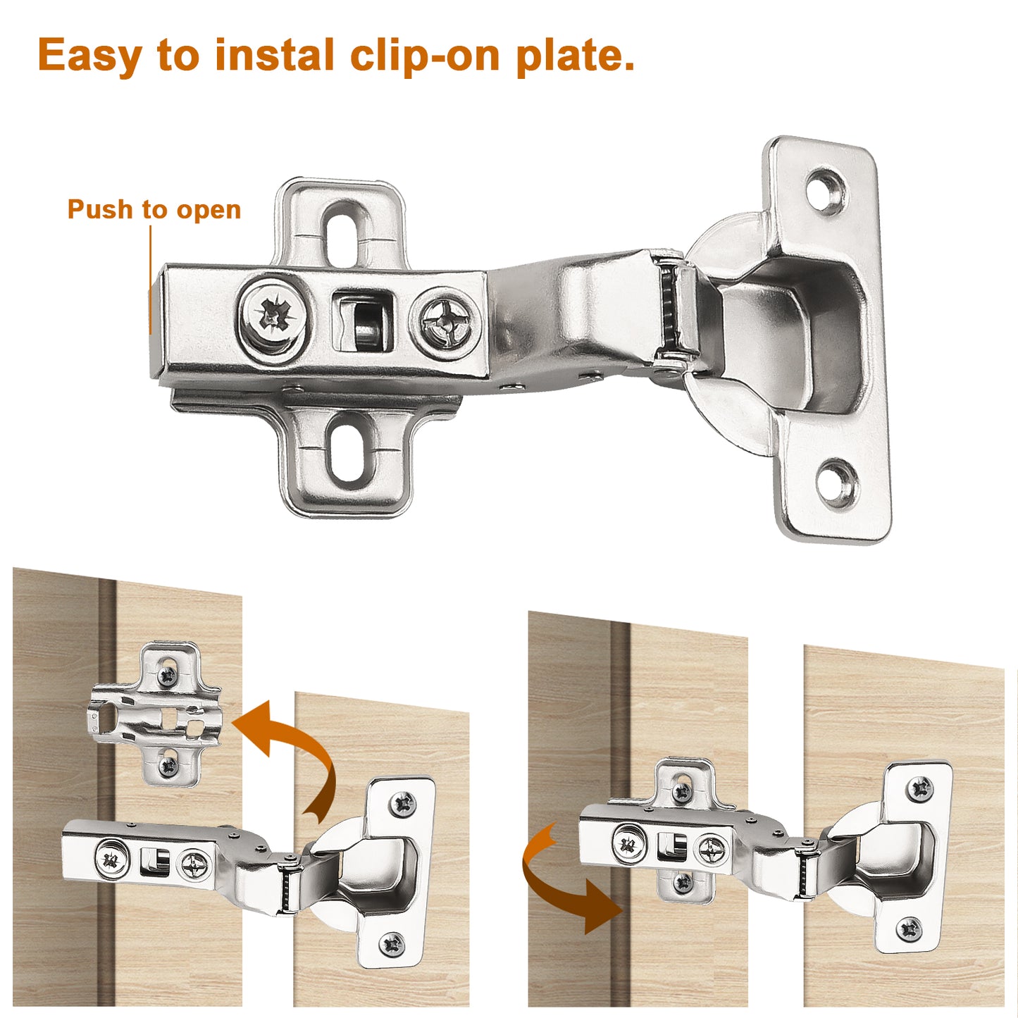 Probrico 1 Pair (2 Pack) Inset Cupboard Hinges,110 Degree Kitchen Cabinet Hinge Furniture Wardrobe Door Hinges