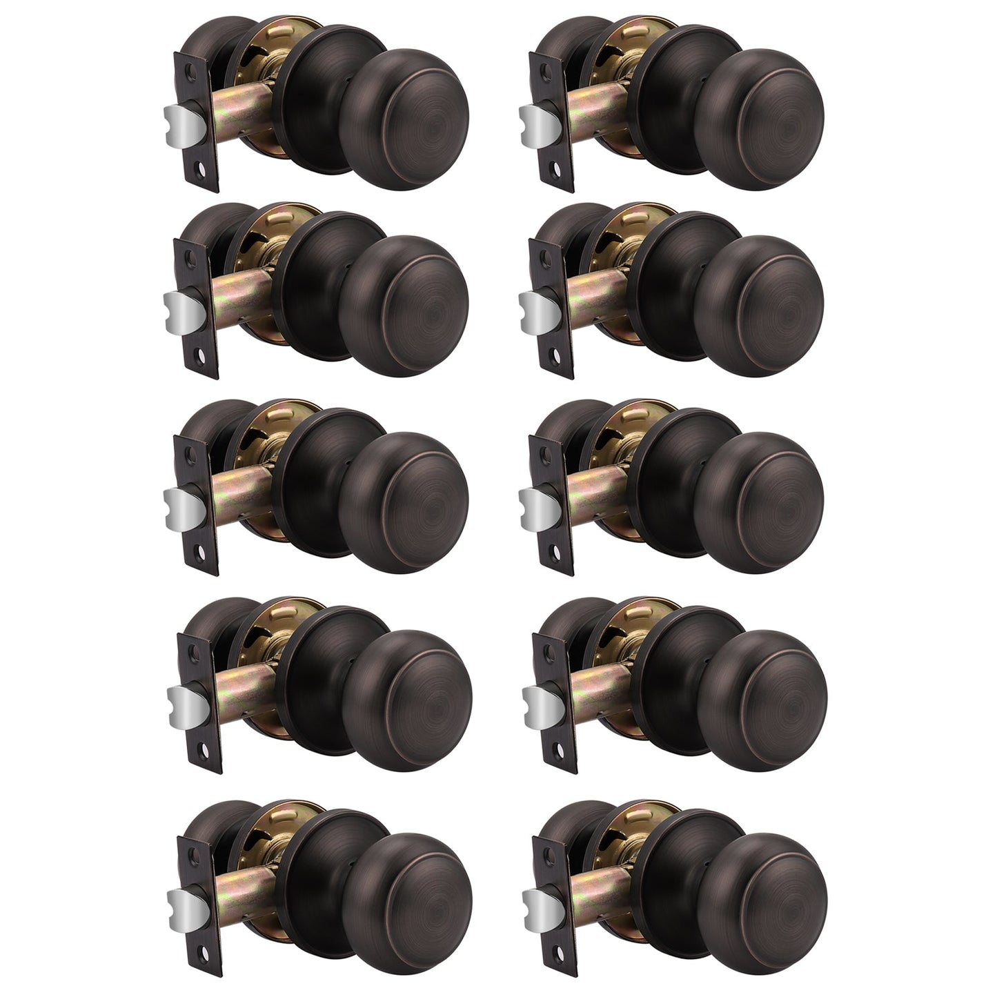 Passage Door Lock No Key Interior Closet Hall Door Knobs Oil Rubbed Bronze Finish DL609ORBPS - Probrico