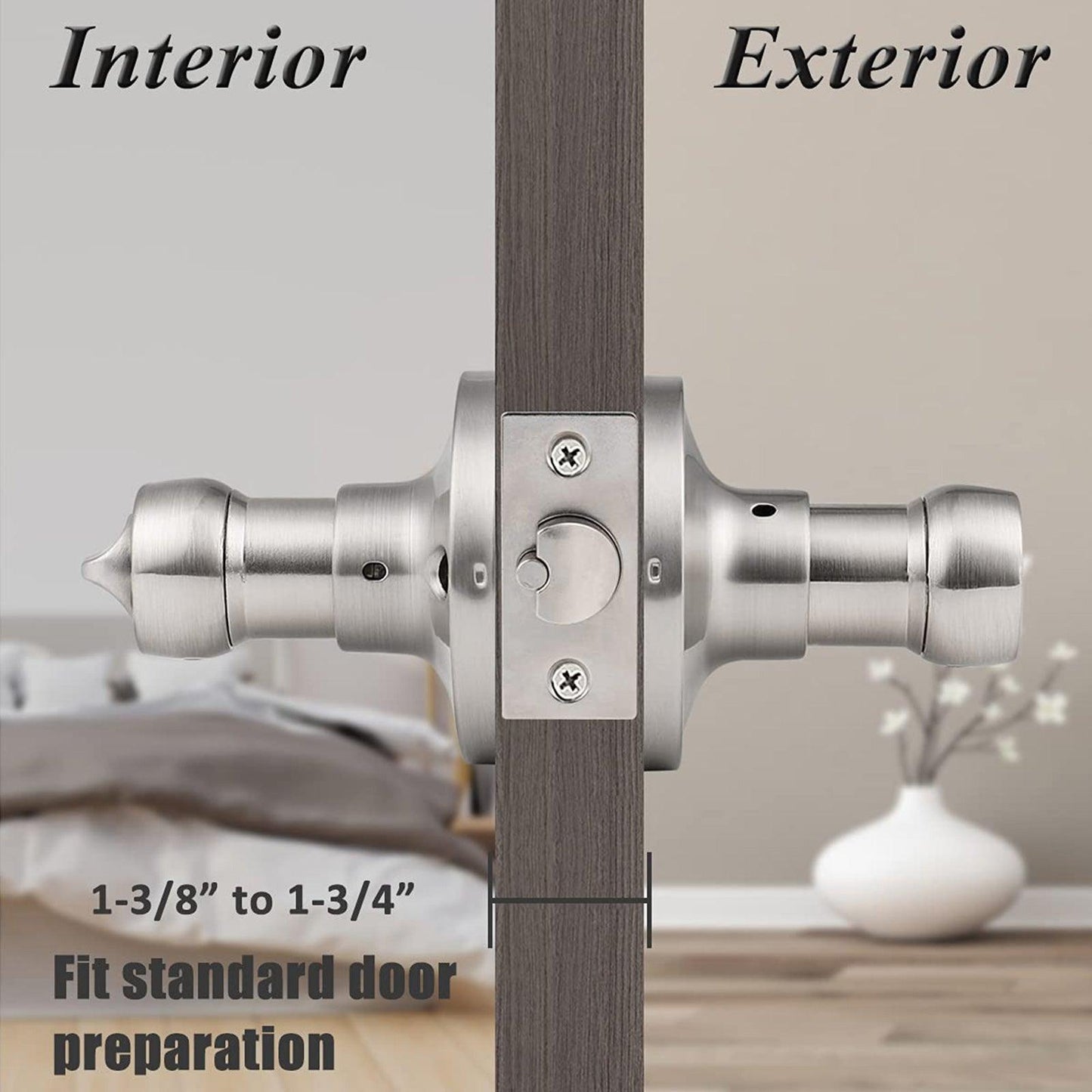 Wave Style Door Handle Keyed Entrance/Privacy/Passage/Dummy Door Lock Levers Satin Nickel Finish DL12061SN - Probrico