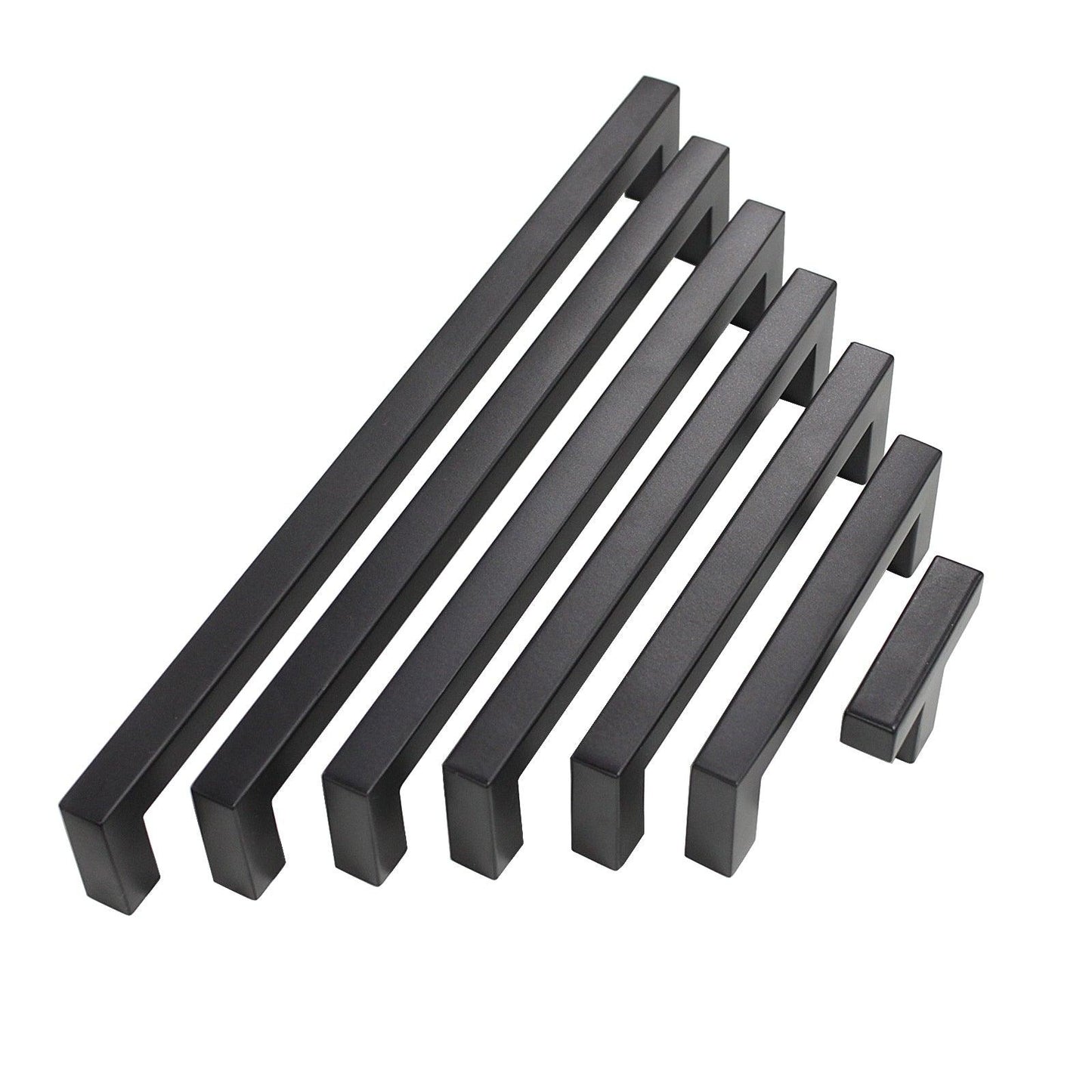 1/2" Square Bar Cabinet Handle Pulls Black Kitchen Hardware Drawer Pull and Knobs 2-12" PDDJS12HBK - Probrico
