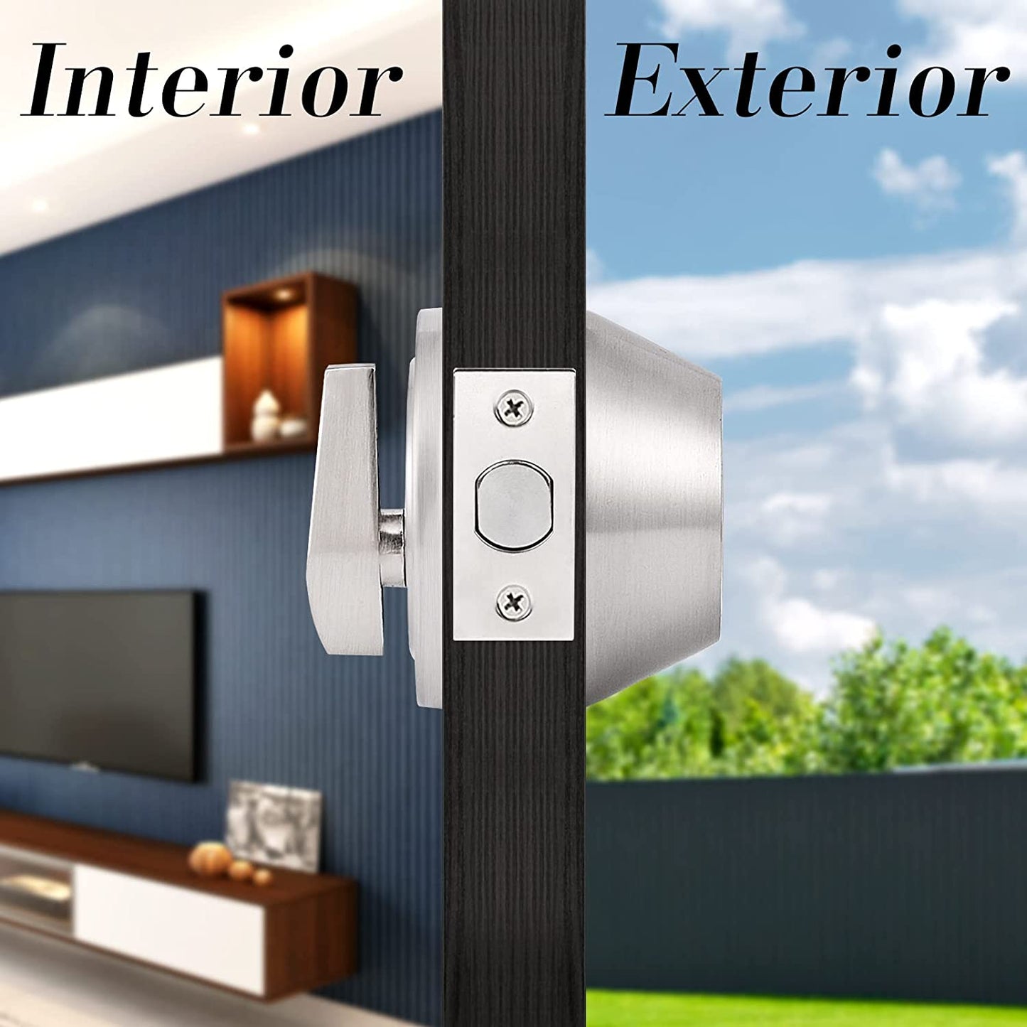 Single Cylinder Deadbolt Lock with Same Key, Oil Rubbed Bronze/Satin Nickel Keyed Door Lock DLD101 - Probrico