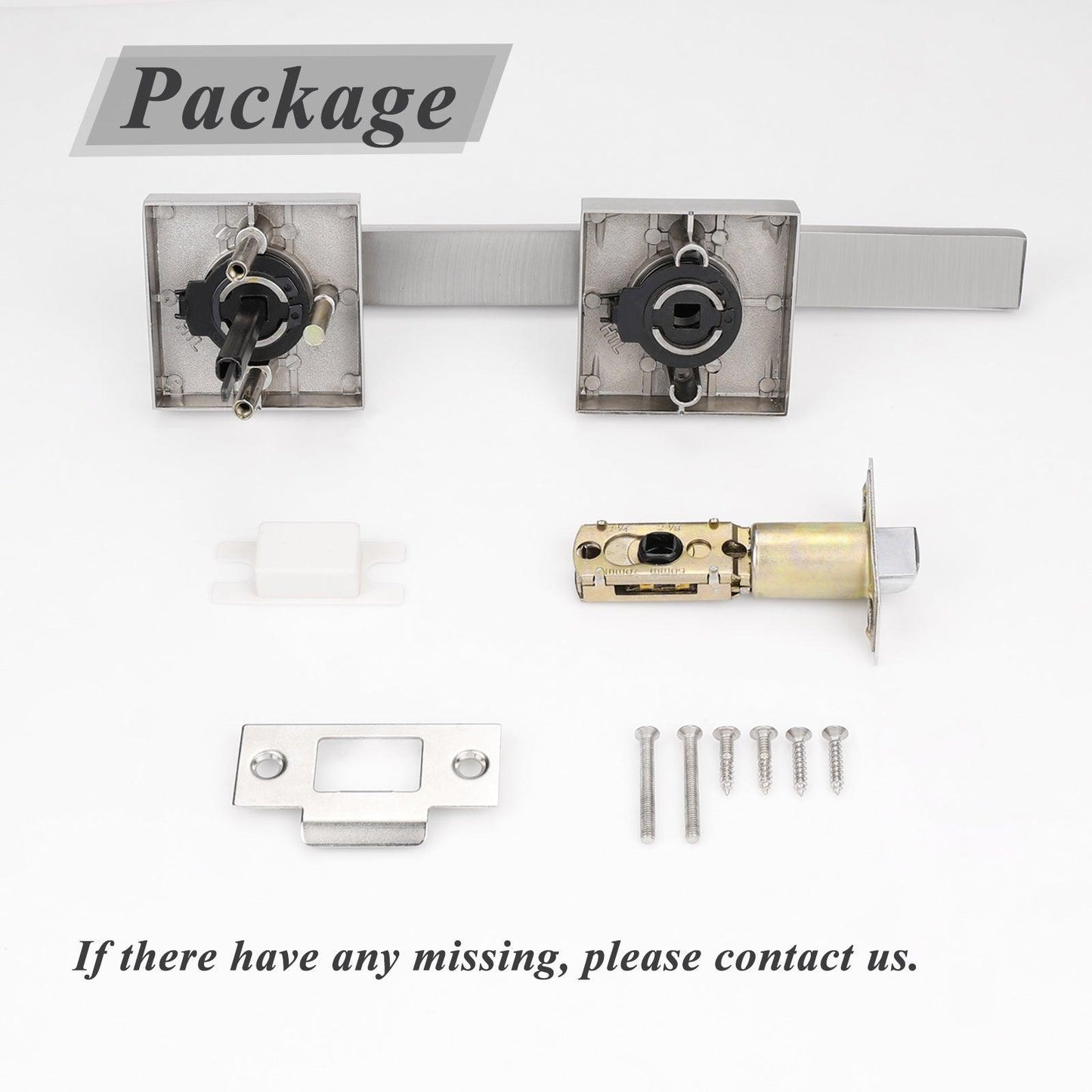 Heavy Duty Door Levers Satin Nickel Finish Privacy Door Handle Locks for Bedroom Bathroom DL01SNBK - Probrico