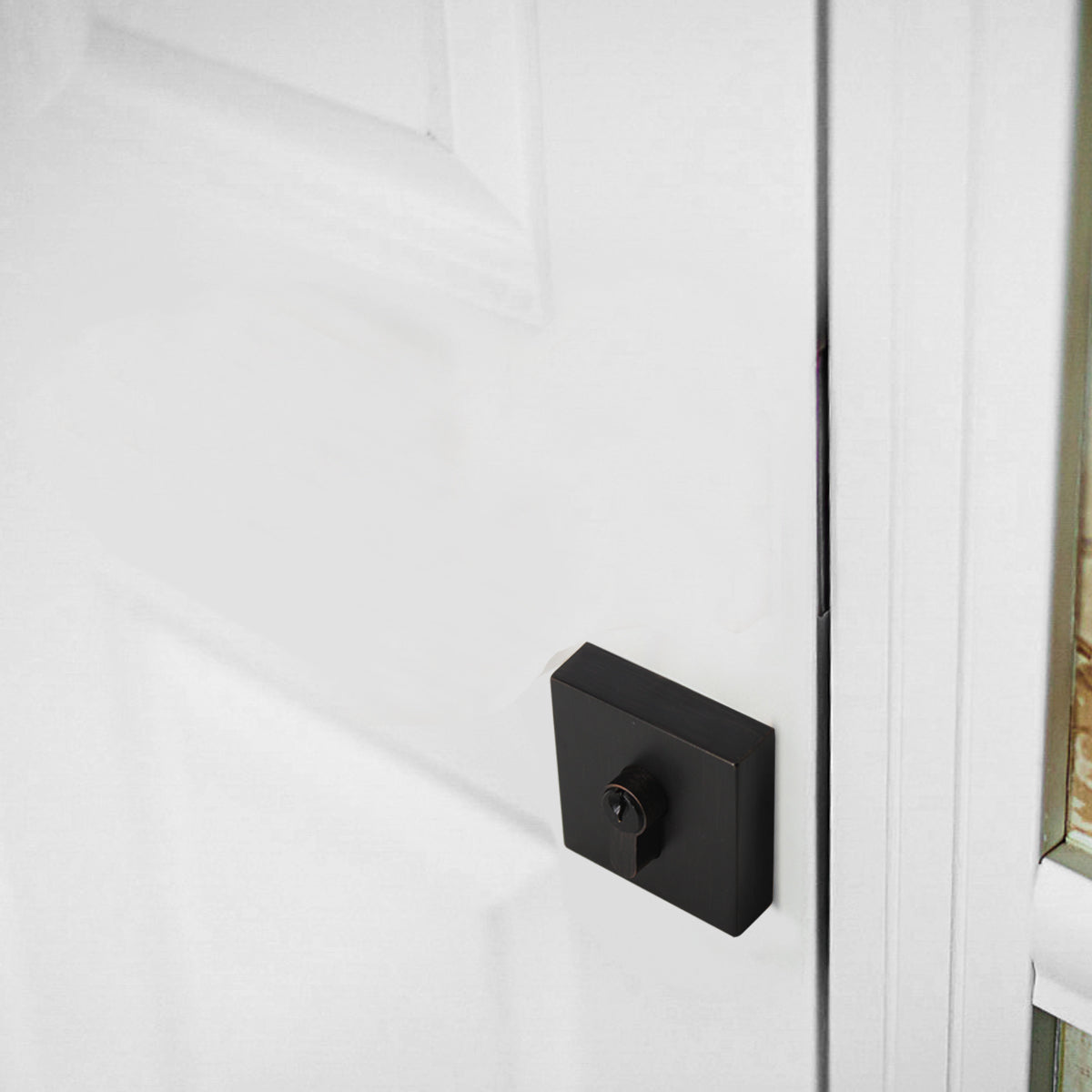 Square Design Door Deadbolt with Single Cylinder Lock Oil Rubbed Bronze Finish DLD105ORB - Probrico