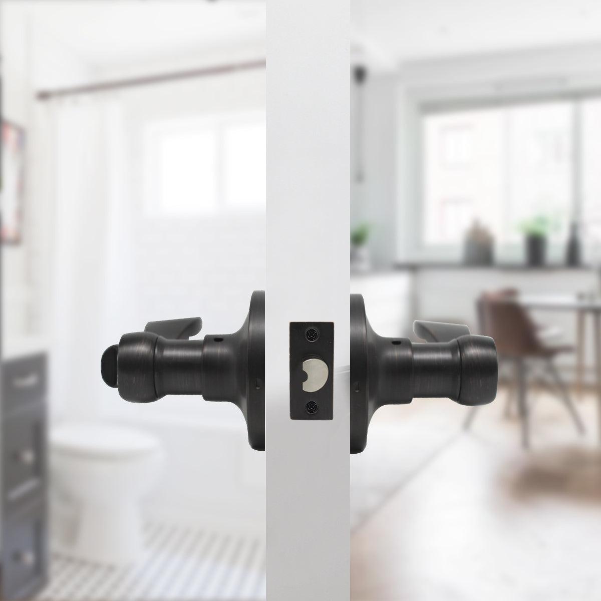 Wave Style Door Handle Keyed Entry/Privacy/Passage/Dummy Door Lock Levers, Oil Rubbed Bronze DL12061ORB - Probrico