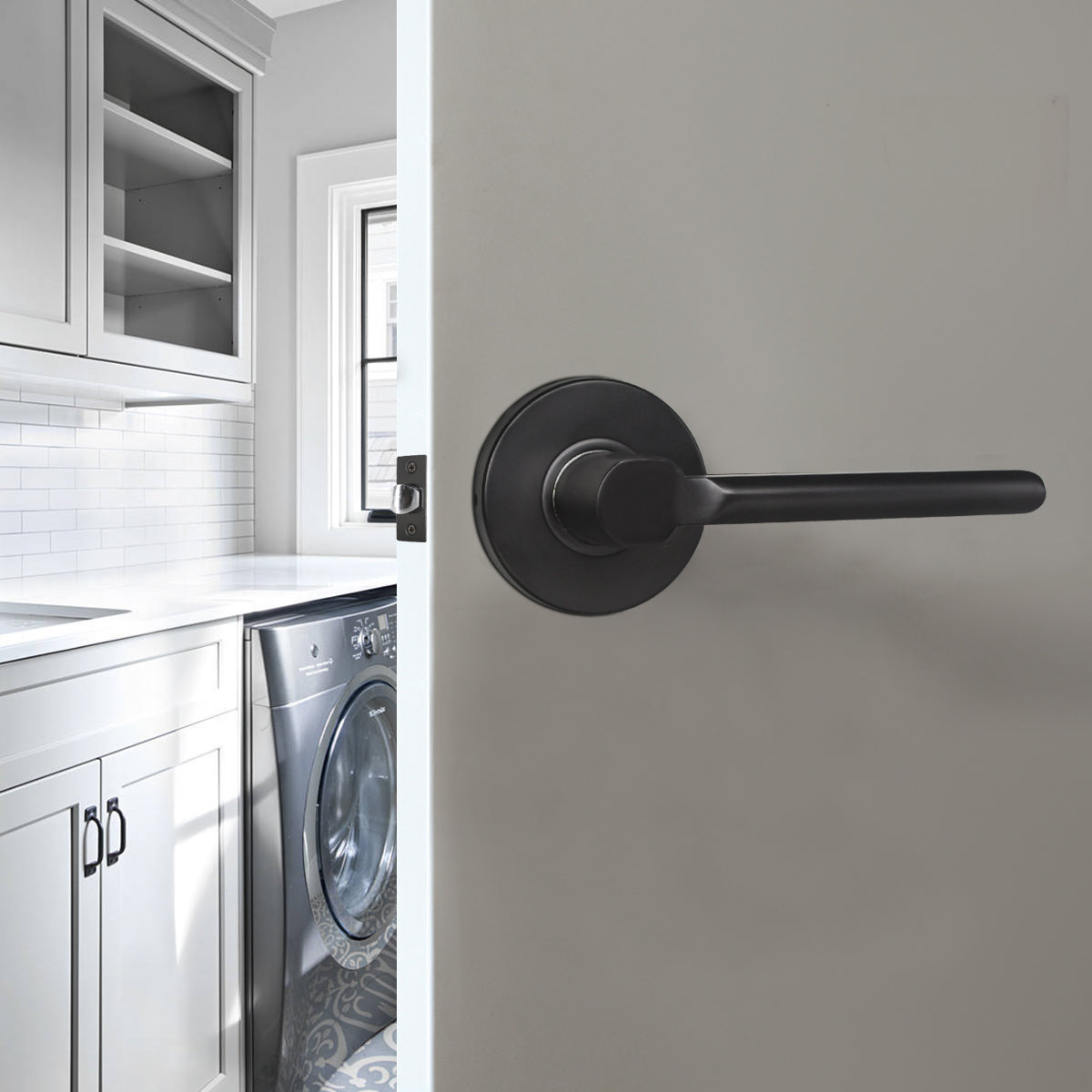 Heavy Duty Door Handles Black Finish, Straight Lever Style Door Lever, Entry Keyed Alike/Privacy Lock, Passage/Dummy HandleDL1637BK - Probrico