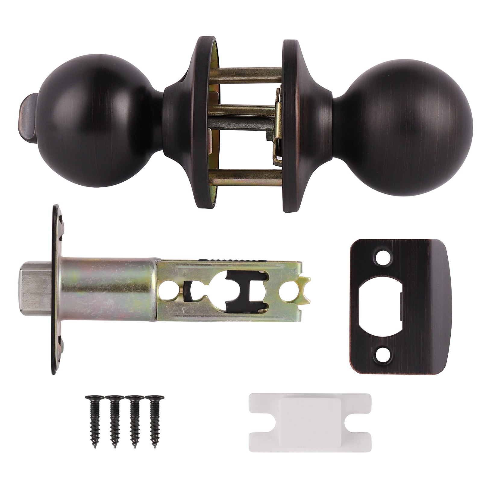 Single Connect Rod Round Ball Knobs Entry Lock /Privacy/Passage/Dummy Knob, Oil Rubbed Bronze Finish DL5763ORB - Probrico