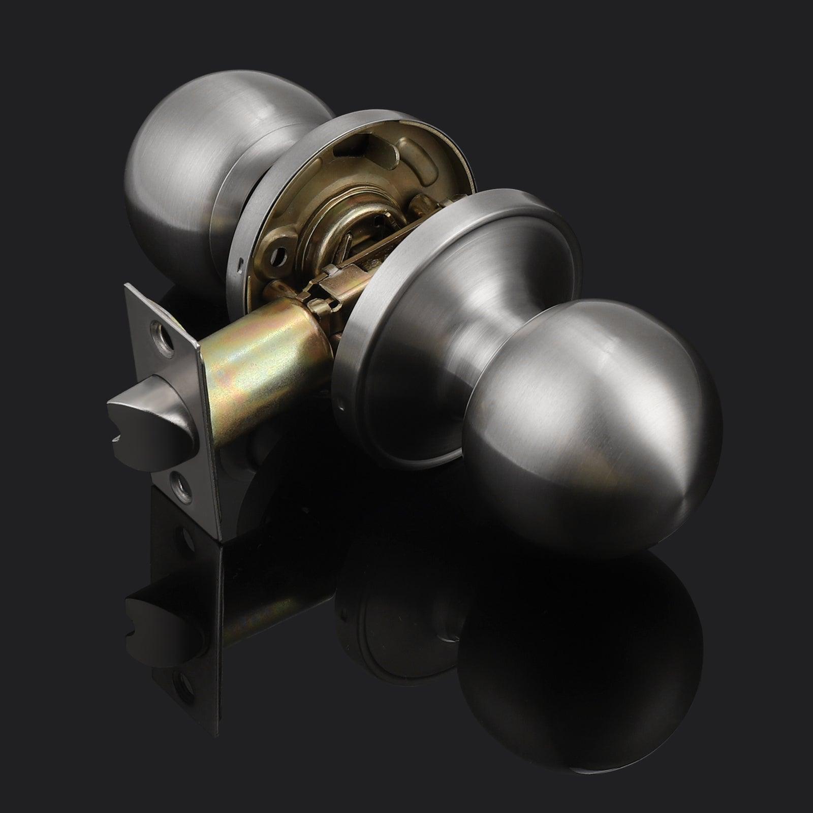 Round Ball Knobs Keyed Entry/Privacy/Passage/Dummy Door Lock Knob, Satin Nickel Finish DL607SN - Probrico