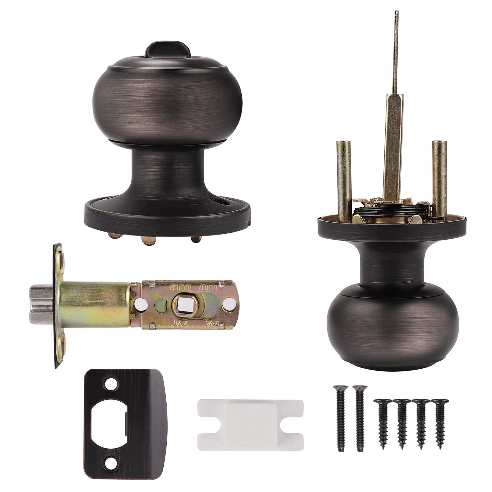 Flat Ball Knobs Keyed Alike/Entry Keyed/Privacy/Passage/Dummy Door Lock Knob, Oil Rubbed Bronze Finish DL609ORB - Probrico