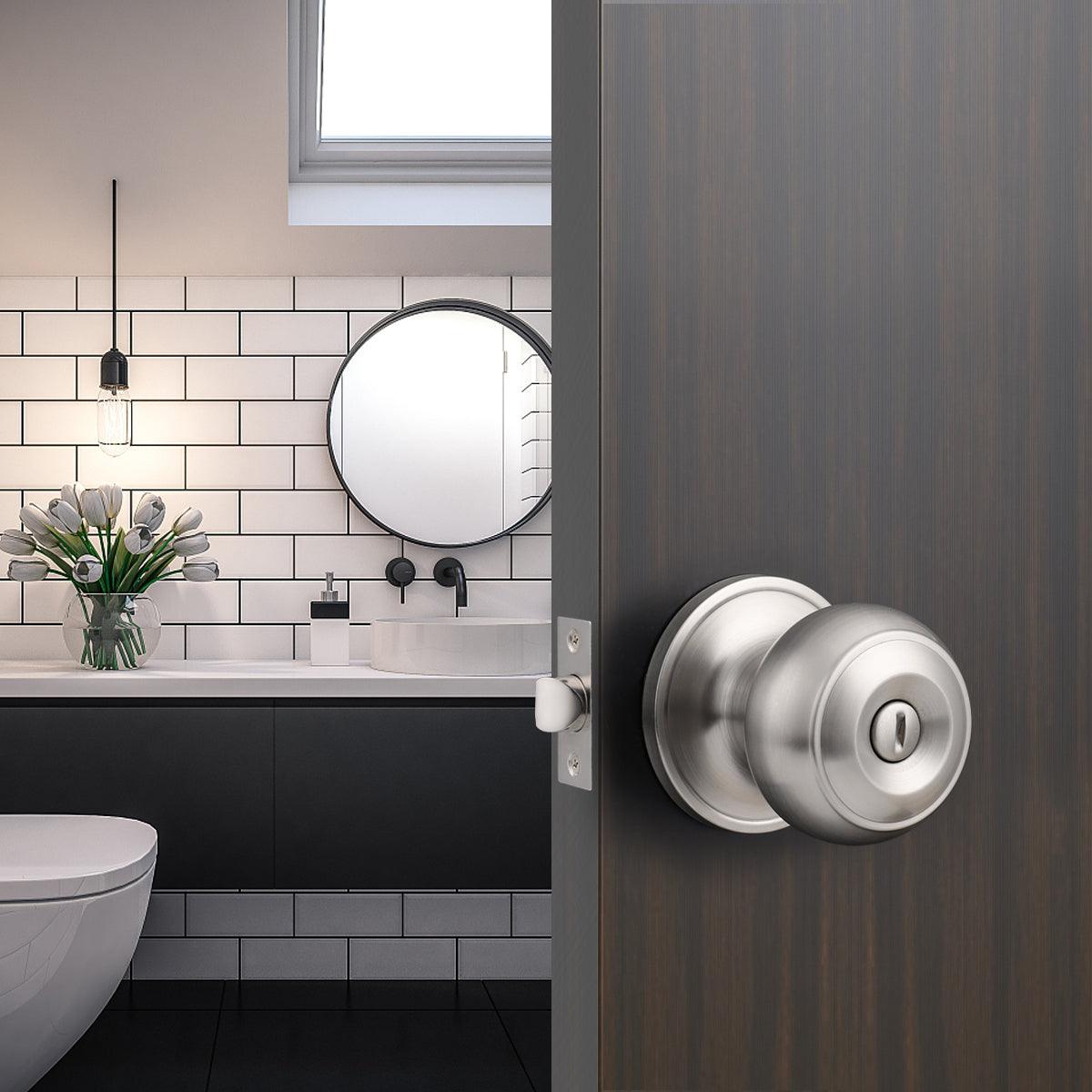 Flat Ball Knobs Keyed Alike/Entry Keyed/Privacy/Passage/Dummy Door Lock Knobs DL609SN Satin Nickel Finish - Probrico