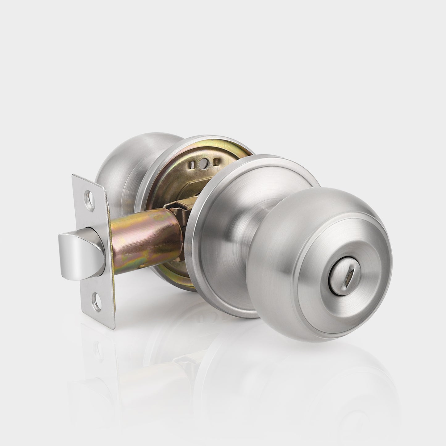 Flat Ball Knobs Privacy Door Lock Knobs Satin Nickel Finish DL609SNBK - Probrico