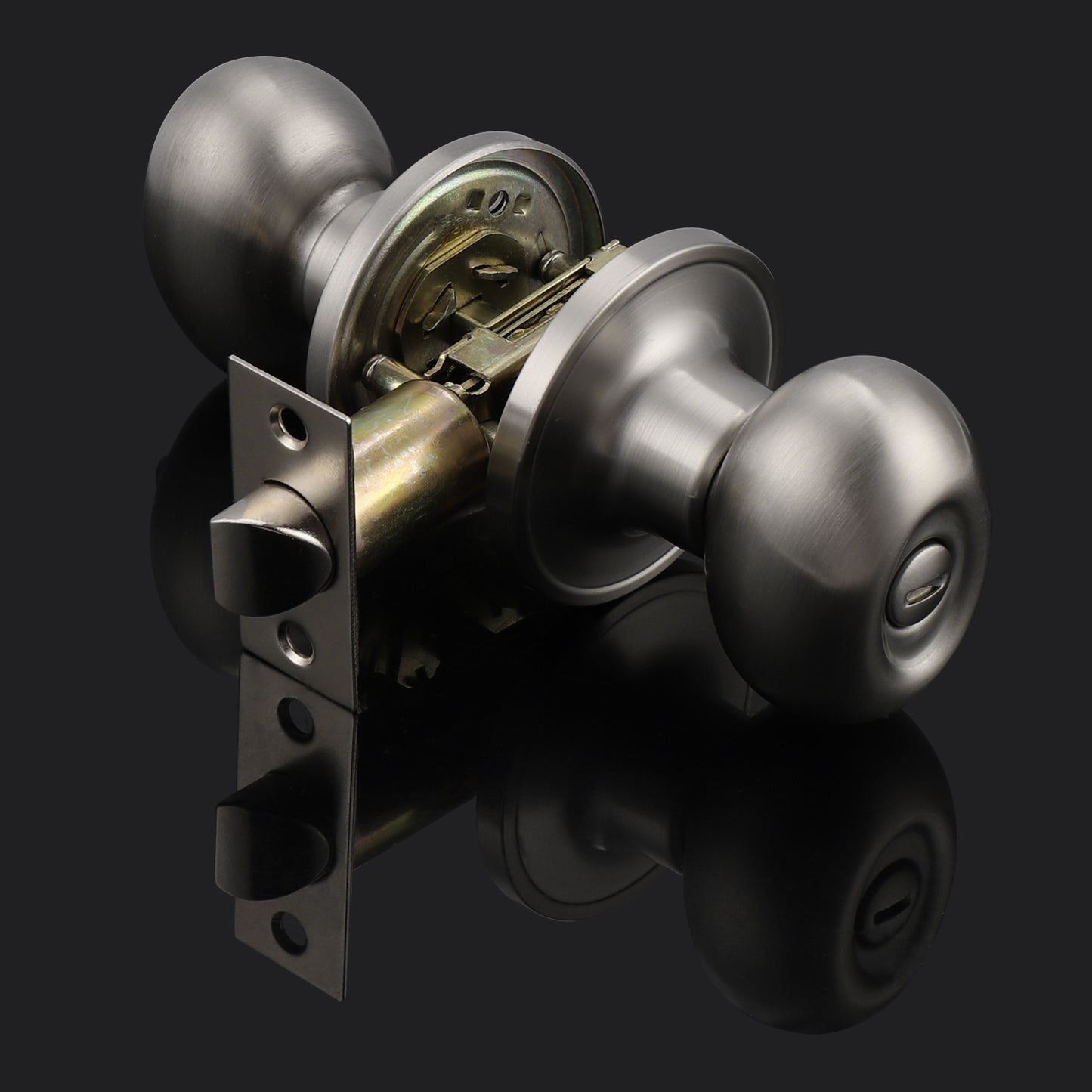 Privacy Door Knobs Bedroom/Bathroom Door Lock set No Key Egg Knob Style Satin Nickel Finish DL692SNBK - Probrico