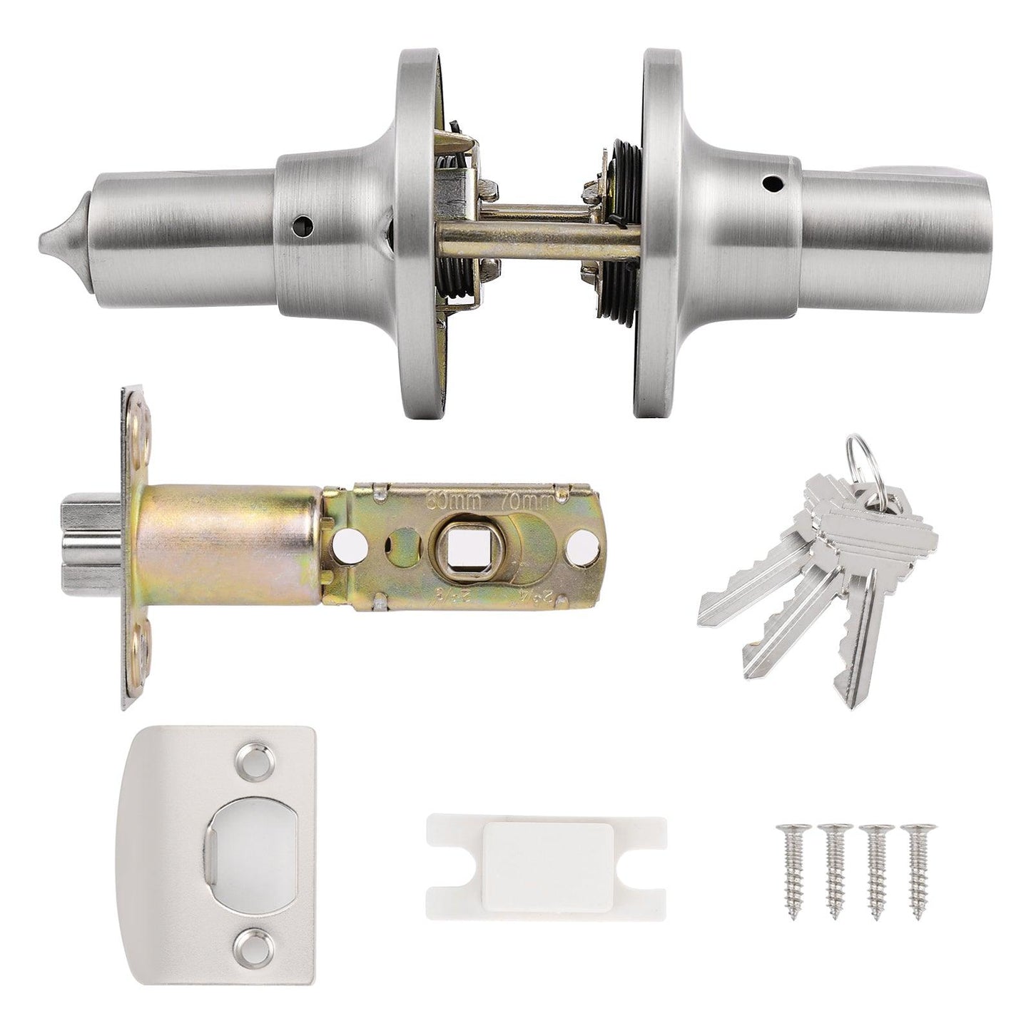 Heavy Duty Door Handles Leaf Style Keyed Entry/Privacy/Passage/Dummy Door Lock Levers Satin Nickel FinishDL815SN - Probrico