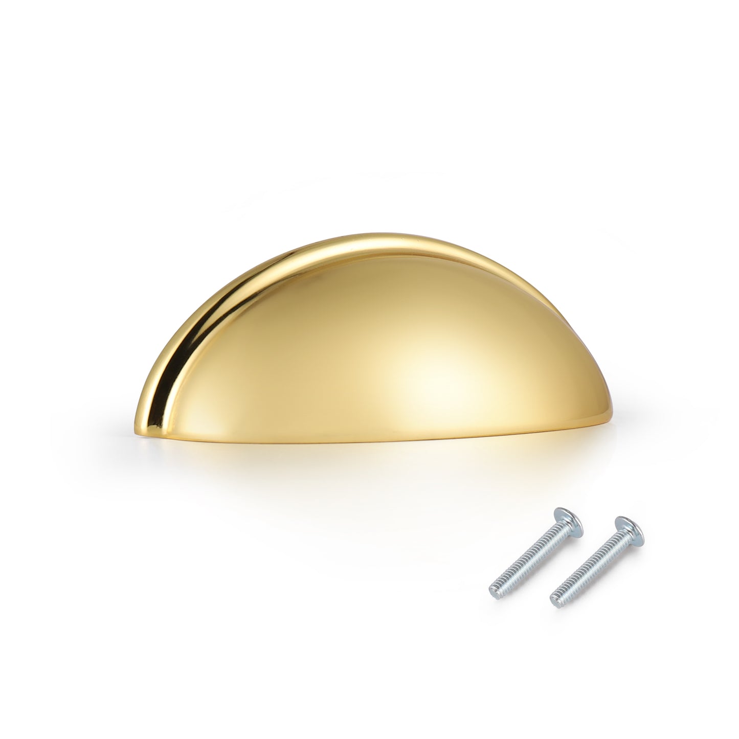 Cup Pull Knobs Gold Finish Shell Style Cabinet Handles 3 inch 76mm PD82981HGD - Probrico