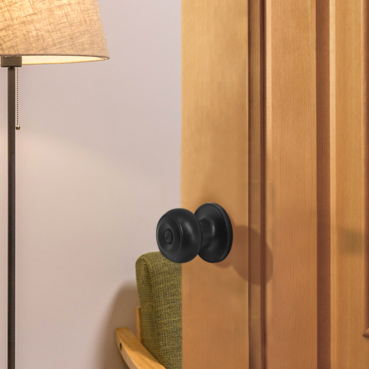 Flat Ball Knob Black Finish Keyed Alike/Keyed/Privacy/Passage/Dummy Door Knobs Locks DL609BK - Probrico
