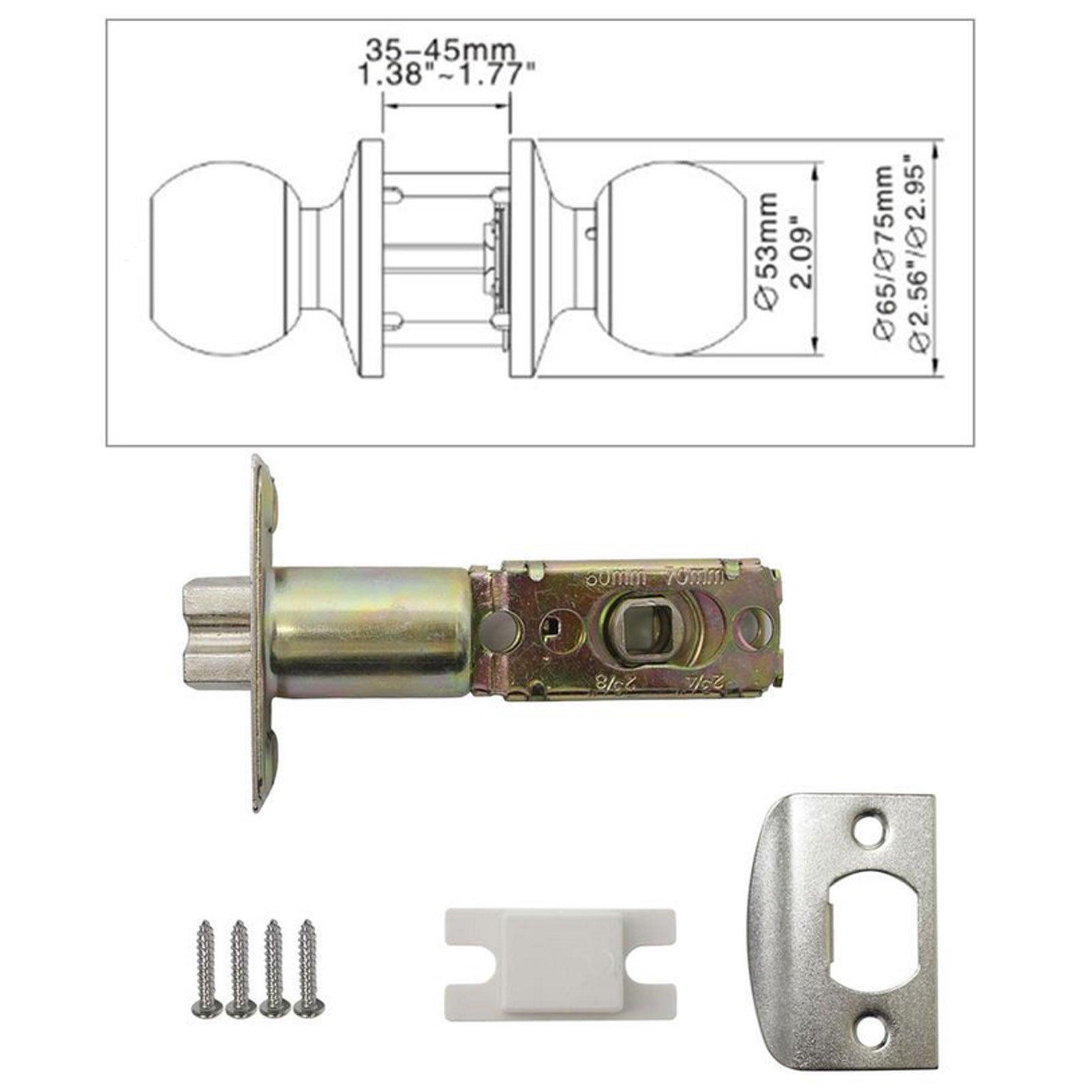 Round Ball Knobs Entrance Privacy Passage Dummy Door Lock Knob, Brushed Nickel Finish - Probrico