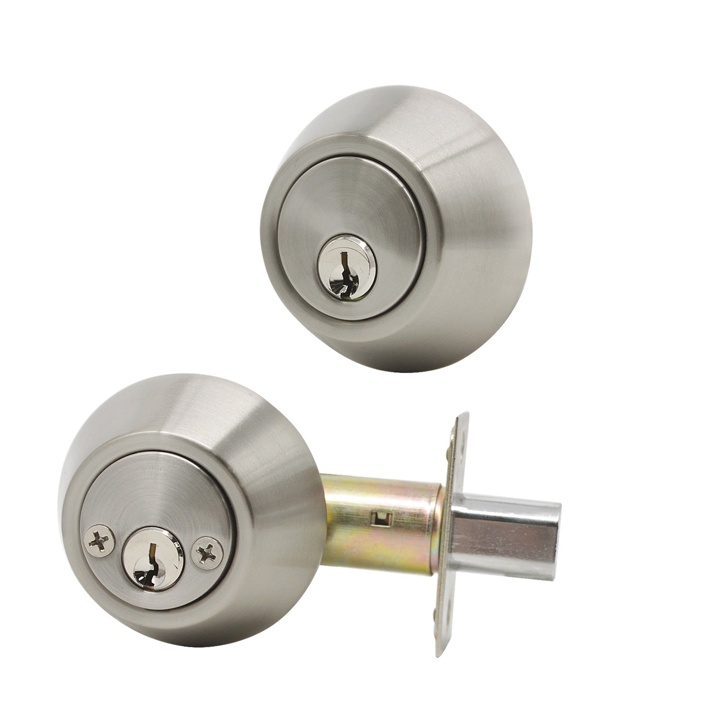 Double Cylinder Deadbolts with Key on Both Side, Keyed Entry Door Lock Satin Nickel Finish DLD102SN - Probrico