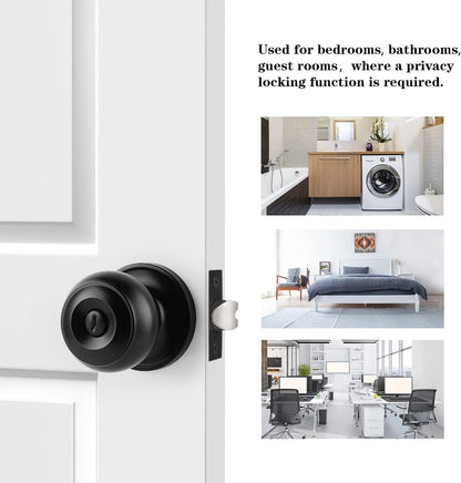 Privacy black door knobs