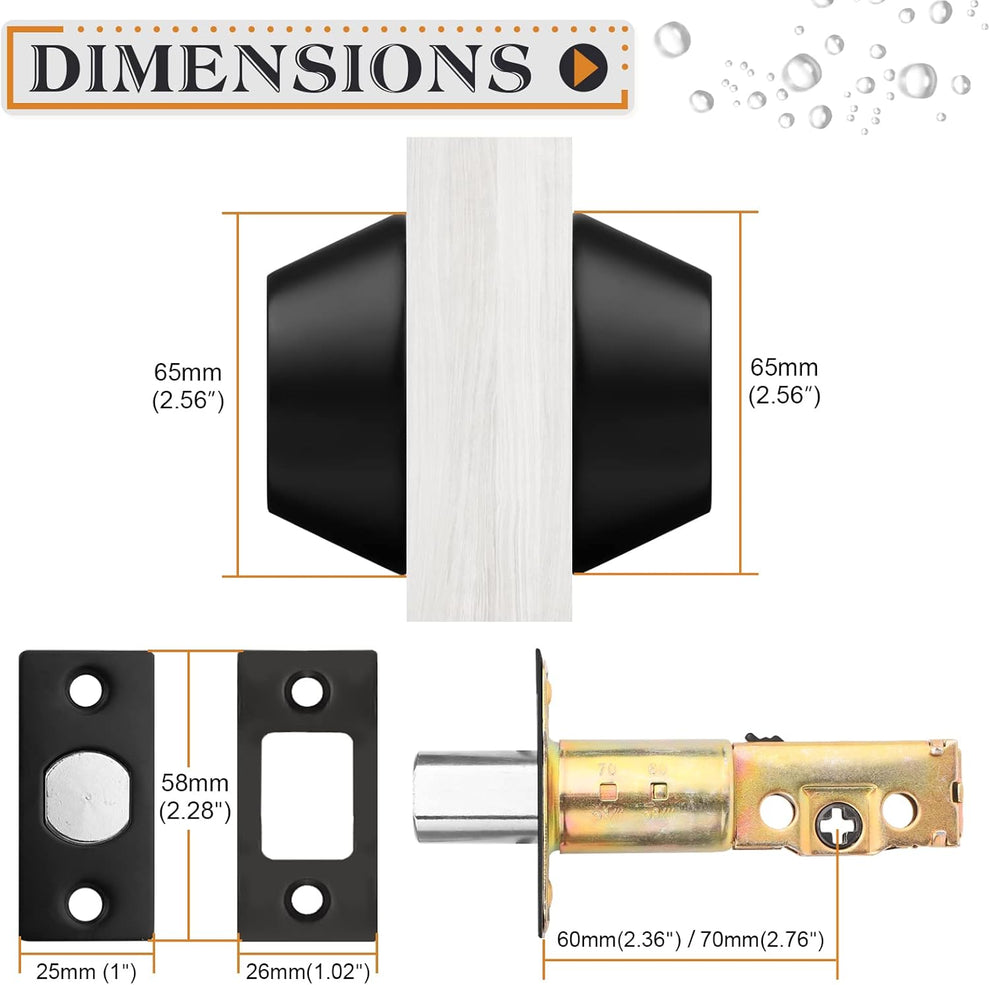 Double Cylinder Deadbolts with Key on Both Side, Keyed Entry Door Lock ...