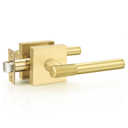 Heavy Duty Door Handles Knurled Gold  Finish, Privacy/Passage Function, DL38305GD