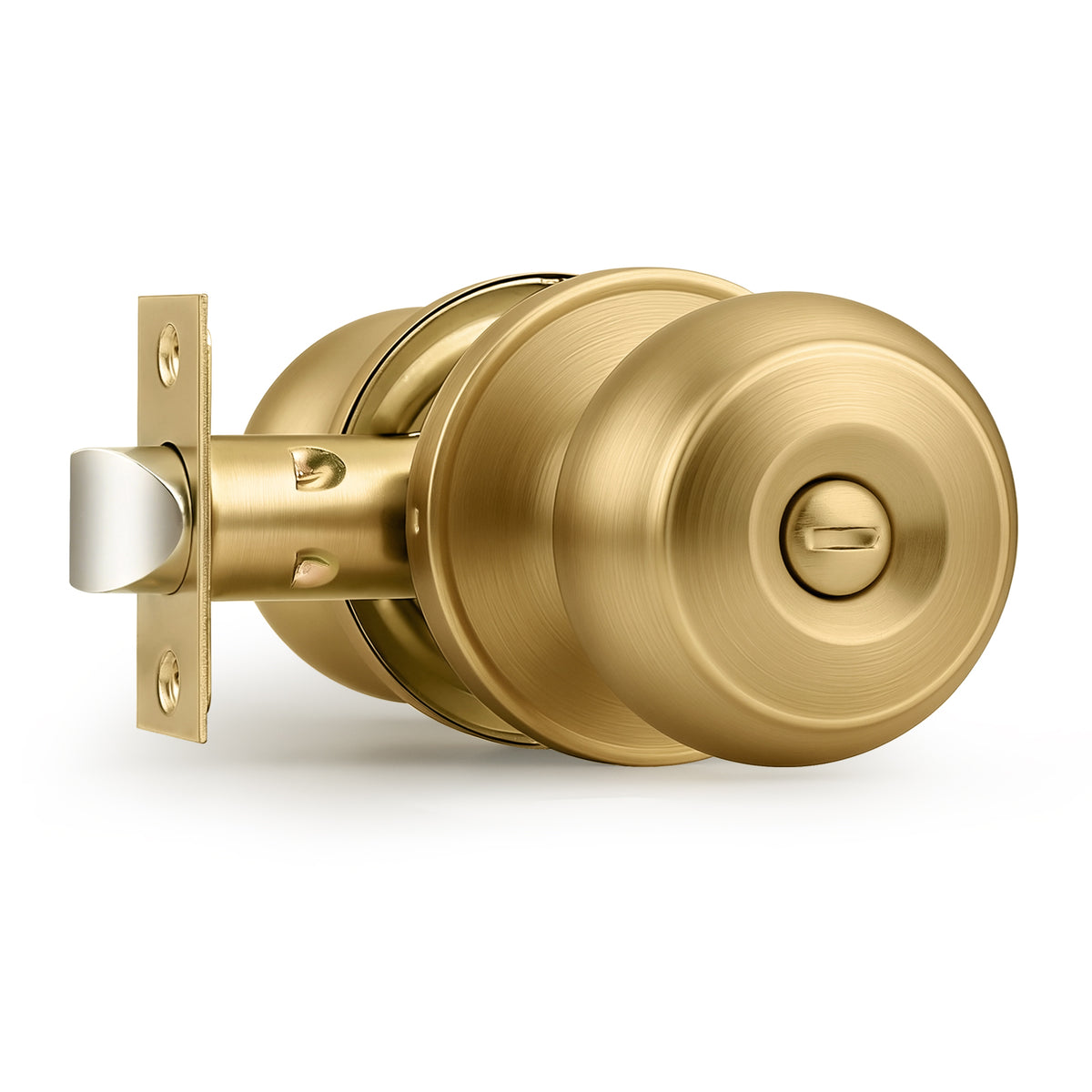 Probrico Champagne Bronze Door Knobs for Bedroom Bathroom, Interior Door Knob with Round Ball, Champagne Privacy Door Knob, 6 Pack