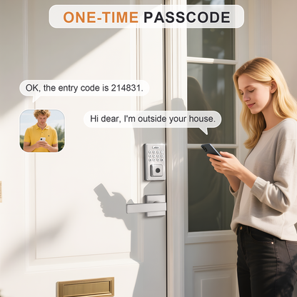 Probrico Keyless Entry Door Lock Smart Locks for Front Door, Keypad Door Lock with Handle Satin Nickel