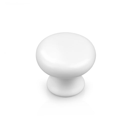 White Pulls for Kitchen Cabinet Doors, Dresser Drawers, Bathroom Vanity, Nightstands & Closets, 1-1/2 inch (33 mm) Diameter