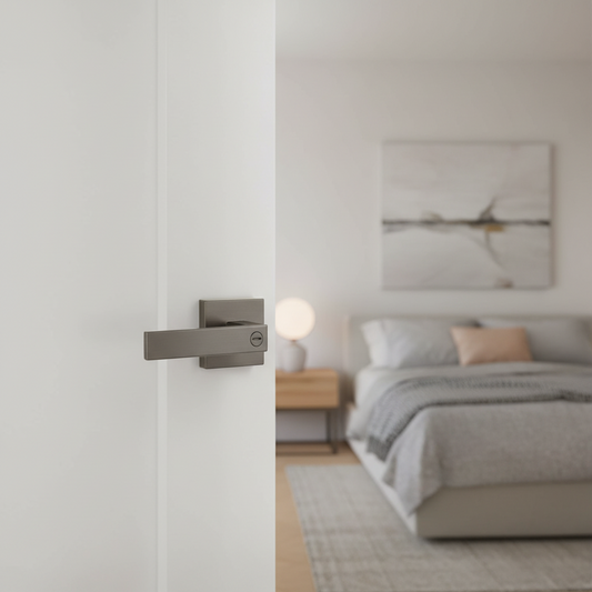 Heavy Duty Door Handles Gunmetal Black Finish, Privacy/Passage/Dummy Function, DL01GB