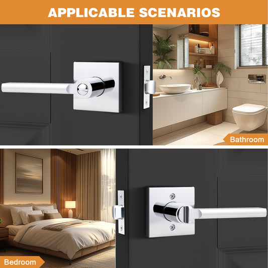 Heavy Duty Door Handles Polished Chrome Finish, Privacy/Passage Function, DL1603PC