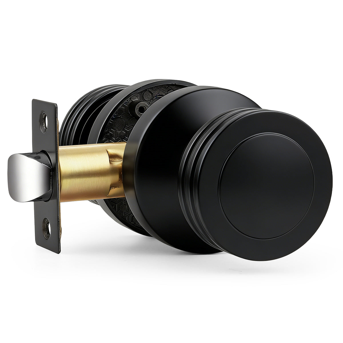 Probrico Keyless Passage Door Knobs with Vintage Design Passage Door Knobs for Interior Doors for Hallway Closet in Black Finish