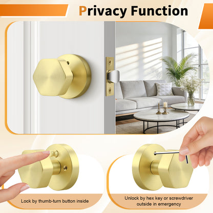 Gold Privacy Door Knob