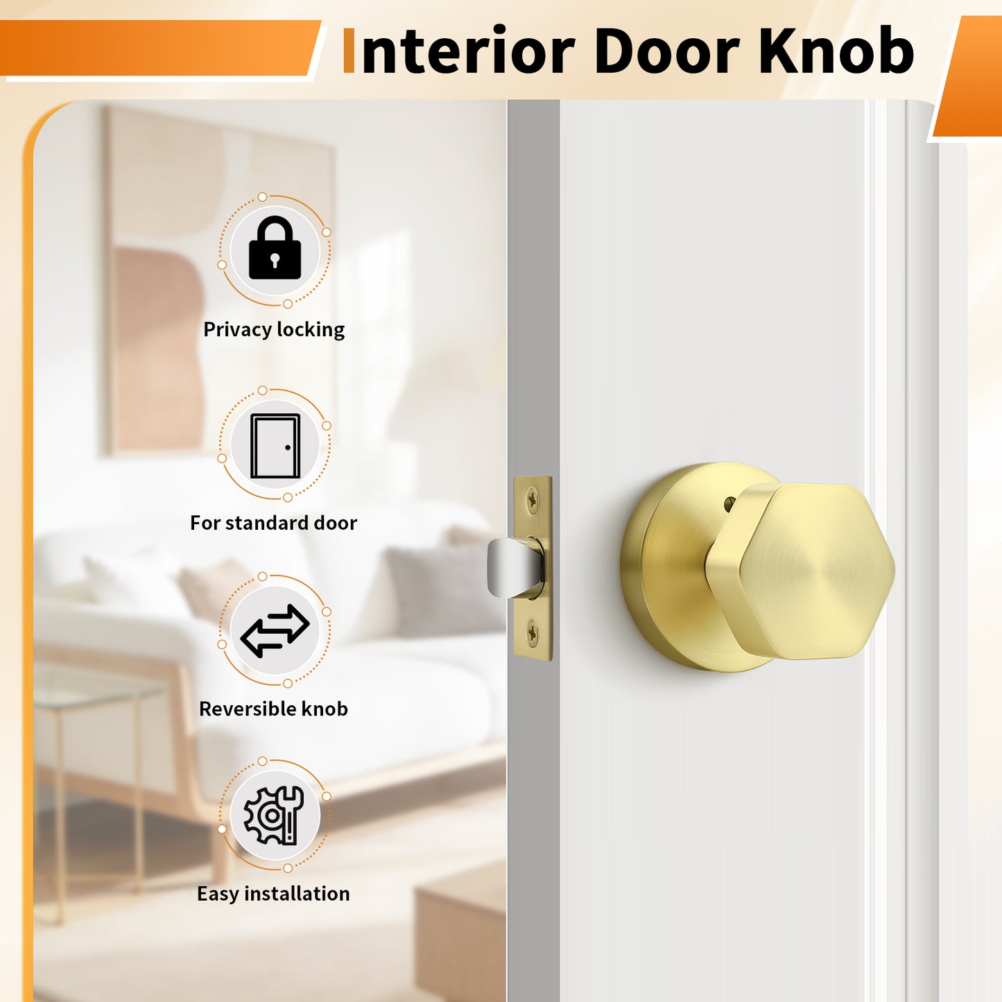 Probrico Brushed Brass Door Knobs