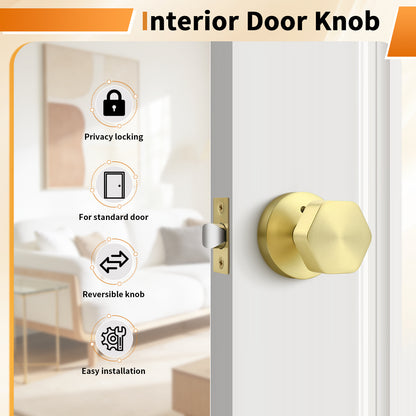 Probrico Brushed Brass Door Knobs