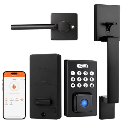 Probrico Smart Keyless Entry Door Lock Deadbolt, Front Door Lock Set with Fingerprint Deadbolt, Electronic Digital Keypad Deadbolt Lock 991/993