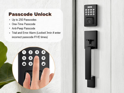 Probrico Smart Keyless Entry Door Lock Deadbolt, Front Door Lock Set with Fingerprint Deadbolt, Electronic Digital Keypad Deadbolt Lock 991/993