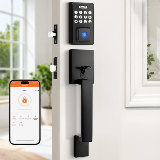 Probrico Smart Keyless Entry Door Lock Deadbolt, Front Door Lock Set with Fingerprint Deadbolt, Electronic Digital Keypad Deadbolt Lock 991/993