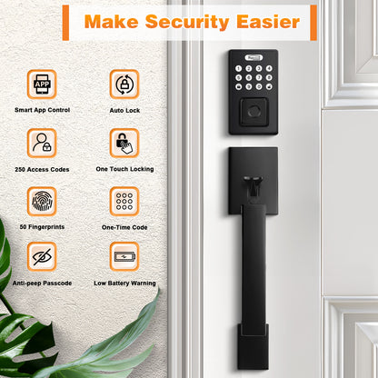 Probrico Smart Keyless Entry Door Lock Deadbolt, Front Door Lock Set with Fingerprint Deadbolt, Electronic Digital Keypad Deadbolt Lock 991/993