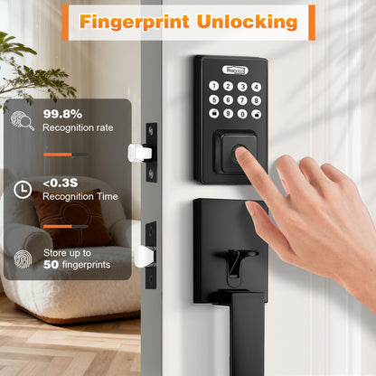 Probrico Smart Keyless Entry Door Lock Deadbolt, Front Door Lock Set with Fingerprint Deadbolt, Electronic Digital Keypad Deadbolt Lock 991/993