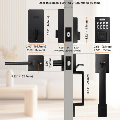 Probrico Smart Keyless Entry Door Lock Deadbolt, Front Door Lock Set with Fingerprint Deadbolt, Electronic Digital Keypad Deadbolt Lock 991/993