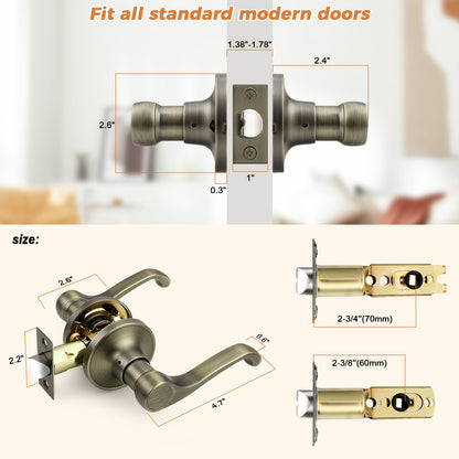 Probrico 2026 New Scroll Passage Door Lever, Antique Bronze Interior Door Handle, Easy Install for Hallway & Closet Door, No Lock Passage Design,Reversible for Left/Right Handed Door, Heavy Duty