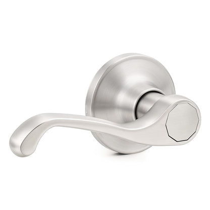 Probrico 2026 New Scroll Passage Door Lever, Satin Nickel Interior Door Handle, Easy Install for Hallway & Closet Door, No Lock Passage Design,Reversible for Left/Right Handed Door, Heavy Duty