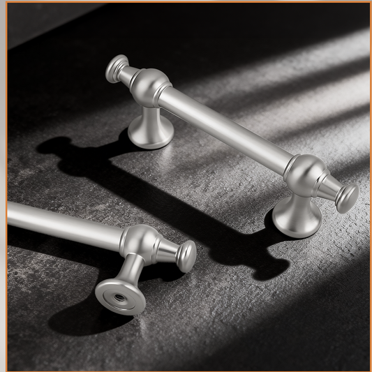 Probrico Brushed Nickel Cabinet Pulls 5 Pack 3 Inch (76mm) Hole Center, Kitchen Cabinet Hardware Nickel Dresser Drawer Pulls, Handles for Cabinets Bathroom Drawers Solid